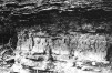 Plate 1 - Thinly bedded, irregularly weathered, blue-grey sandstone of the lower March Formation overlying yellow-brown weathering, bioturbated sandstones of the Nepean Formation. Brown's Bay, about 100 feet (30.5 m) north of the Thousand Islands Parkway